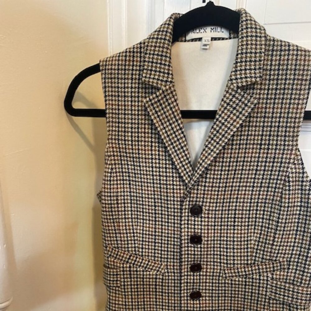 Alex Mill Suitish Vest Houndstooth SZ XS